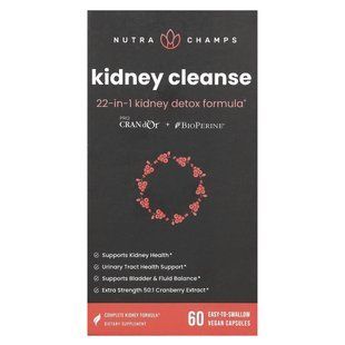 NutraChamps, Kidney Cleanse, 60 Easy-To-Swallow Vegan Capsules купить в Киеве и Украине