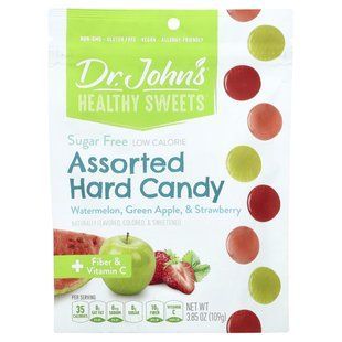 Dr. John's Healthy Sweets, Конфеты ассорти, + клетчатка и витамин C, без сахара, 109 г (3,85 унции) купить в Киеве и Украине