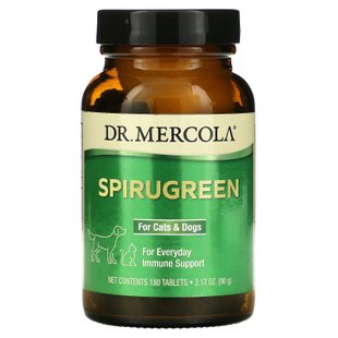 SpiruGreen, Супер продукт с астаксантином для собак, кошек, птиц и рыб, Dr. Mercola, 500 мг, 180 таблеток купить в Киеве и Украине