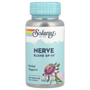 Поддержка нервной системы, смесь трав, Nerve Blend SP-14, Solaray, 100 вегетарианских капсул купить в Киеве и Украине