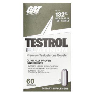 GAT, Testrol&reg; Platinum, Premium Testosterone Booster, 60 Capsules
