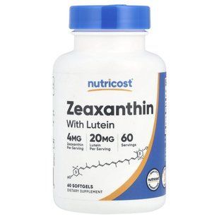 Nutricost, Zeaxanthin with Lutein, 60 Softgels купить в Киеве и Украине