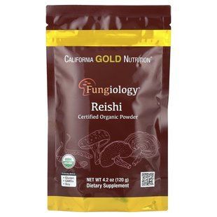 California Gold Nutrition, Fungiology&reg;, Certified Organic Reishi Powder, 4.2 oz (120 g) купить в Киеве и Украине