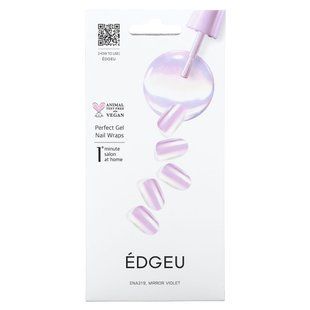 Edgeu, Perfect Gel Nail Wraps, ENA 319 Mirror Violet, 19 Piece Set купить в Киеве и Украине