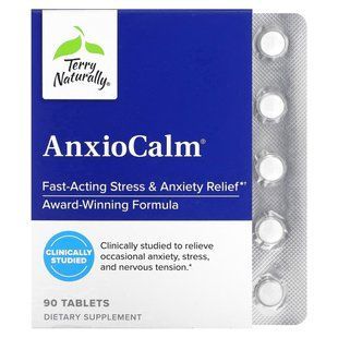 AnxioCalm, успокоительное средство, EuroPharma, Terry Naturally, 90 таблеток купить в Киеве и Украине