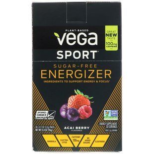 Sport, sugar-free, energizer, Acai berry, Vega, 30 packs, 3.2 g