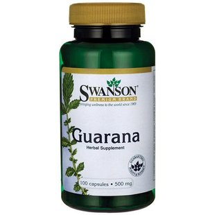 Гуарана Swanson (Guarana) 500 мг 100 капсул купить в Киеве и Украине