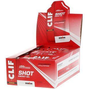 Energy gel Strawberry + 25 mg caffeine Clif Bar (Shot Energy Gel Strawberry + 25 mg Caffeine) 24 packets of 34 g.