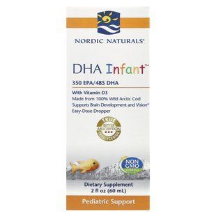 ДНА для младенцев с витамином Д3 Nordic Naturals (with Vitamin D3) 60 мл купить в Киеве и Украине