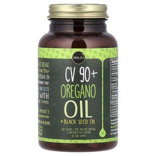 Maju Superfoods, CV 90+, масло орегано и масло черного тмина, 60 капсул купить в Киеве и Украине