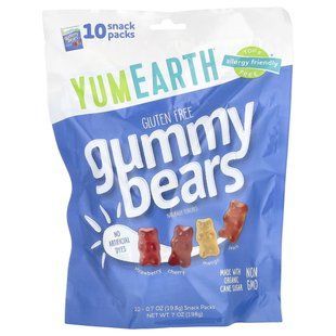Жевательные мишки, Ассорти вкусов, YumEarth, 10 пакетов со снеками, 0,7 унц. (19,8 г) каждый купить в Киеве и Украине
