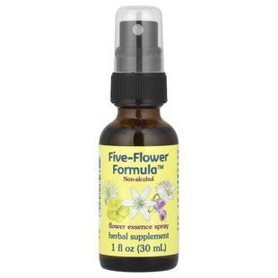 Спрей с цветочной эссенцией не содержит спирта Five-Flower Formula (Five-Flower Formula Flower Essence Spray Non-Alcoholic) 30 мл купить в Киеве и Украине