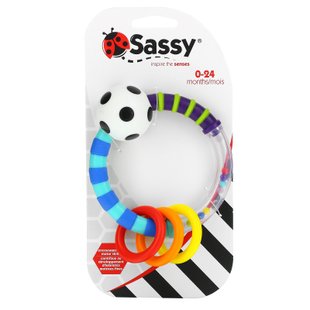 Кольцо которое шумит для детей, 0-24 месяцов, Inspire The Senses, Ring Rattle, 0-24 Months, Sassy, 1 шт купить в Киеве и Украине