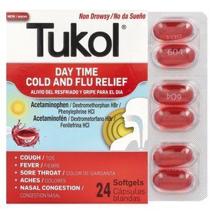 Tukol, Day Time Cold and Flu Relief, 24 Softgels купить в Киеве и Украине
