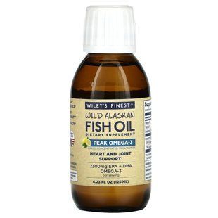 Рыбий жир Wiley's Finest (Wild Alaskan Fish Oil) 4500 мг 125 мл со вкусом лимона купить в Киеве и Украине