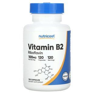 Nutricost, Vitamin B2, 100 mg, 120 Capsules купить в Киеве и Украине
