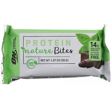 Протеиновые батончики, шоколадная мята, Protein Nature Bites, Optimum Nutrition, 9 шт. по 56 г (1,97 унции) каждый купить в Киеве и Украине