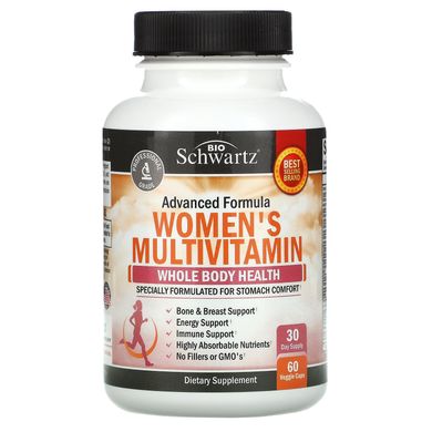 Мультивітаміни для жінок Advanced Formula, BioSchwartz, 60 рослинних капсул