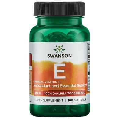 Вітамін Е - Натуральний, Vitamin E - Natural, Swanson, 400 МО, 100 капсул