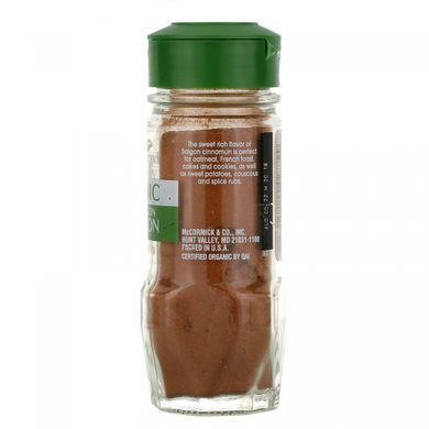Органічні, мелена сайгонська кориця, Organic, Ground Saigon Cinnamon, McCormick Gourmet, 35 г