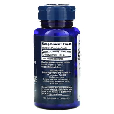 DL-фенілаланін Life Extension (D, L-Phenylalanine) 500 мг 100 капсул