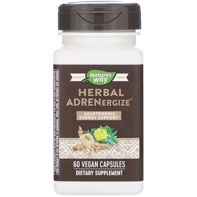Трав'яна підтримка, Herbal Adrenergize, Enzymatic Therapy, 60 капсул