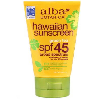 Сонцезахисний крем SPF 45 гавайський Alba Botanica (SPF 45 Sunscreen) 113 г