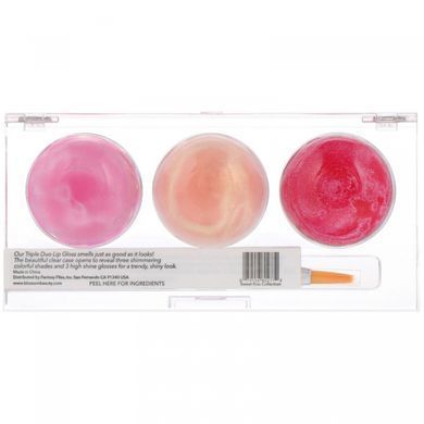 Потрійний блиск для губ "Соковитий поцілунок" колекція Blossom (Triple Duo Lip Gloss Sweet Kiss Collection) 6 кольорів для губ по 2,8 г кожен
