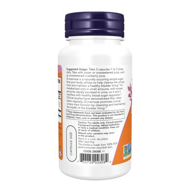 D-Mannose Urinary Support 500mg - 60 vcaps Now Foods