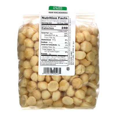 Сирі горіхи макадамія, Macadamias, Bergin Fruit and Nut Company, 454 г