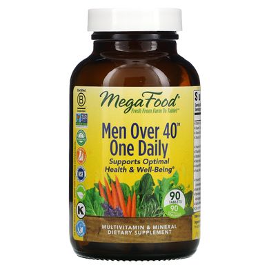 Мультивітаміни для чоловіків 40+ MegaFood (Men Over 40 One Daily) 90 таблеток