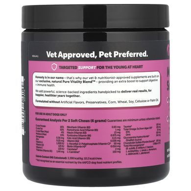 Pet Honesty, Multivitamin Senior, For Adult Dogs, Duck, 90 Soft Chews, 9.5 oz (270 g)