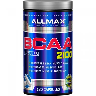 Аминокислота BCAA 2100, ALLMAX Nutrition, 180 капсул купить в Киеве и Украине