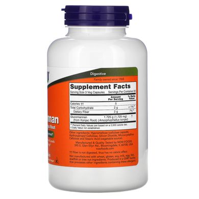 Глюкоманнан Now Foods (Glucomannan) 575 мг 180 капсул