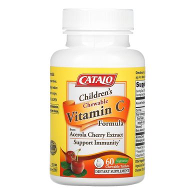 Catalo Naturals, формула з вітаміном C для дітей, 50 мг, 60 вегетаріанських жувальних таблеток