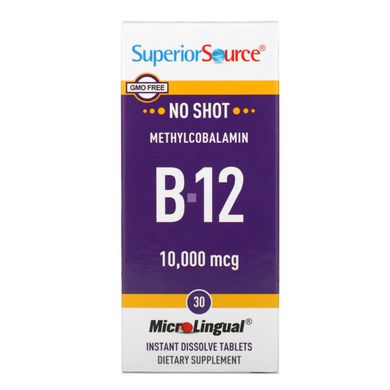 Вітамін B12 Superior Source (Methylcobalamin Vitamin B12) 10000 мкг 30 таблеток
