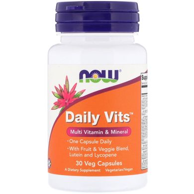 Мультивітаміни і мінерали Now Foods (Daily Vits) 30 вегетаріанських капсул