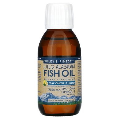 Рыбий жир Wiley's Finest (Wild Alaskan Fish Oil) 4500 мг 125 мл со вкусом лимона купить в Киеве и Украине