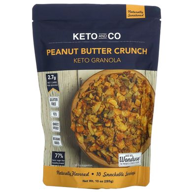 Keto and Co, Кето Гранола, хрускіт з арахісовим маслом, 10 унцій (285 г)