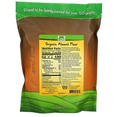 Мигдальне борошно органік Now Foods (Almond Flour) 454 г