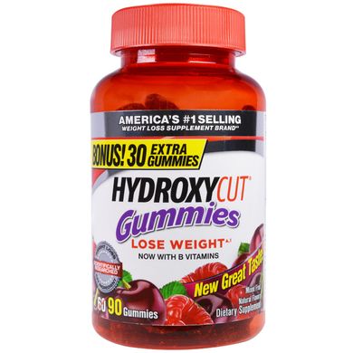 Жувальний мармелад, фруктова суміш, Gummies All-In-One Weight Loss Supplements Plus Multivitamins, Hydroxycut, 90 шт