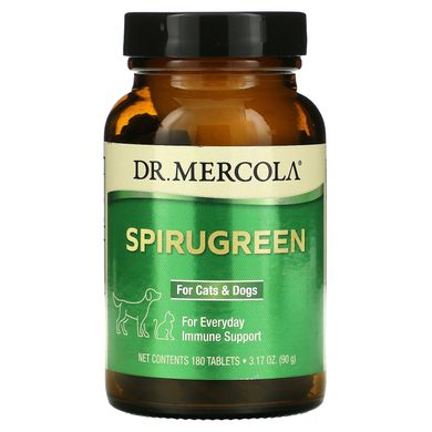SpiruGreen, Супер продукт з астаксантіном для собак, кішок, птахів і риб, Dr Mercola, 500 мг, 180 таблеток