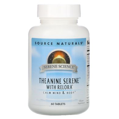Заспокійливий теанін з релорою, Theanine Serene with Relora, Source Naturals, 60 таблеток