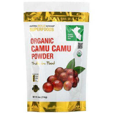 Органічний порошок із каму-каму California Gold Nutrition (Organic Camu Camu Powder) 114 г