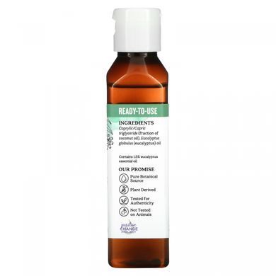 Aura Cacia, Чистое эфирное масло во фракционированном кокосовом масле, эвкалипт, 4 жидких унции (118 мл) купить в Киеве и Украине