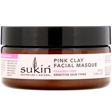Маска для обличчя з рожевою глиною, для чутливої шкіри, Sukin, 100 мл
