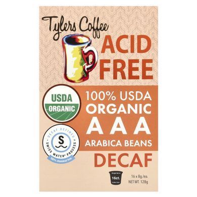 Acid-free organic coffee without caffeine, capsules for 16 pcs.