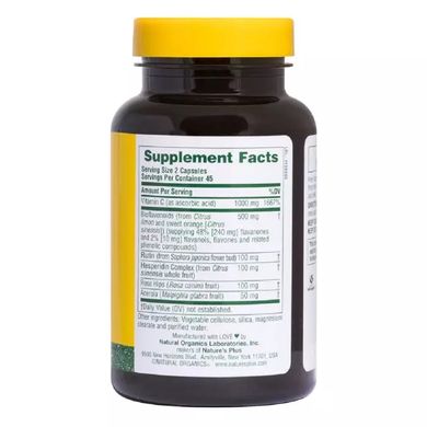 Супер комплекс вітаміну С біофлавоноїди Nature's Plus (Super C Complex) 1000 мг/500 мг 90 капсул