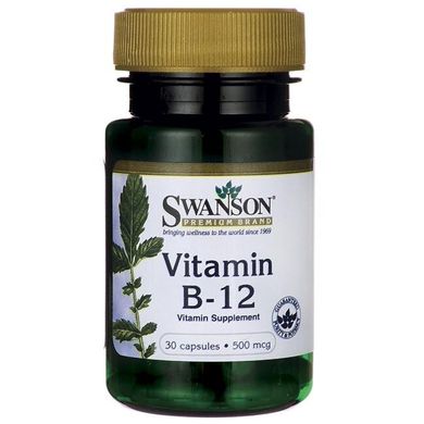 Вітамін B12 Swanson (Vitamin B-12) 500 мкг 30 капсул