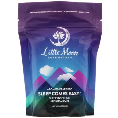 Для сну, мінеральна сіль для ванни, Sleep Comes Easy, Sleep-Inspiring Mineral Bath Salt, Little Moon Essentials, 383 г